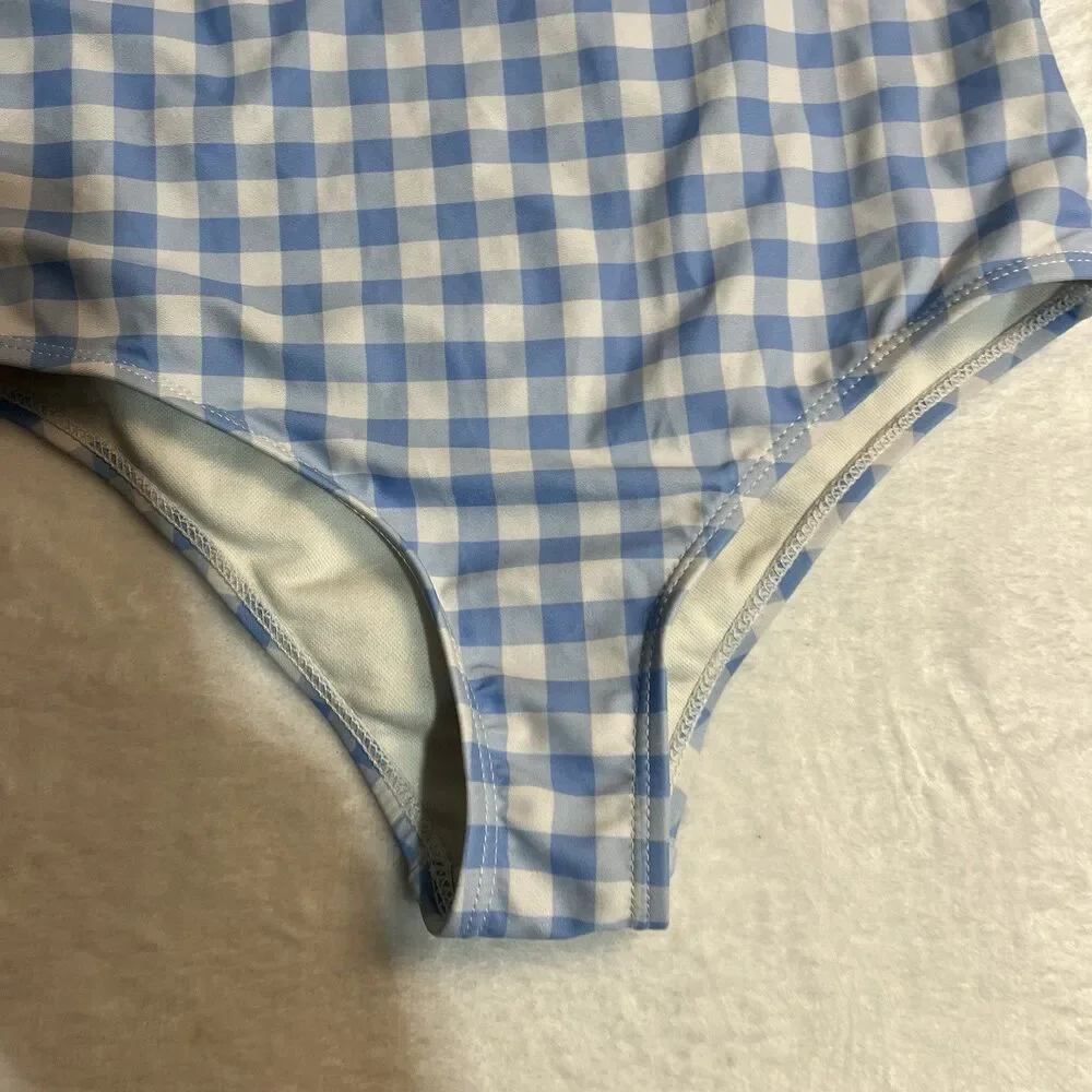 Tommy Bahama‎ Bathing Suit Girls Size 7 One Piece Floral Plaid Ruffles Swim Suit